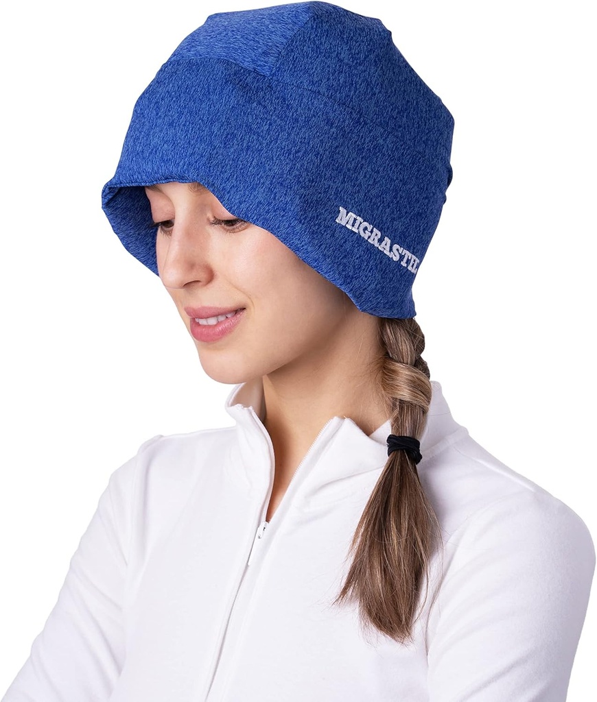 Migrastil MigraFreeze Deluxe Headache & Migrene Hat. Soft, Flexible Cooling Gel Capac pentru bărbaţi şi femei. Form fiting Ice Pack și cap Wrap cu sac de stocare cu fermoar. Design confortabil, fără durere.