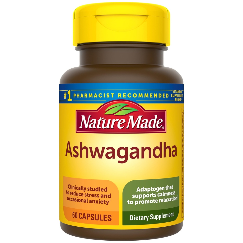 Natura făcut capsule Ashwagandha 125mg pentru suport de stres, 60 capsule, 60 zile de aprovizionare