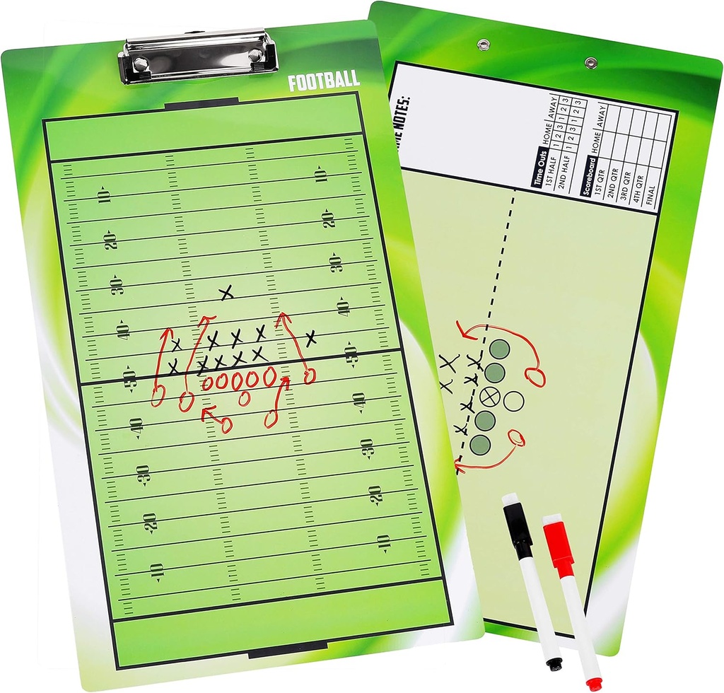 BESTELINE Fotbal Coaching Board Dublu-Sided Dry-Erase Clipboard pentru antrenorii de fotbal american - vine cu 2 Pen-uri ștearse