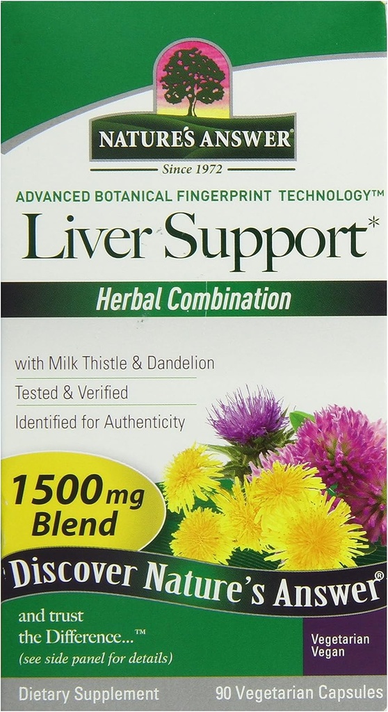 Natura's Raspunsul de sprijin pentru ficat Combinatie vegetala Suplimente dietetice Natural Vegetarian organic Suport Vegan Ideal pentru functia sanatoasa de ficat 