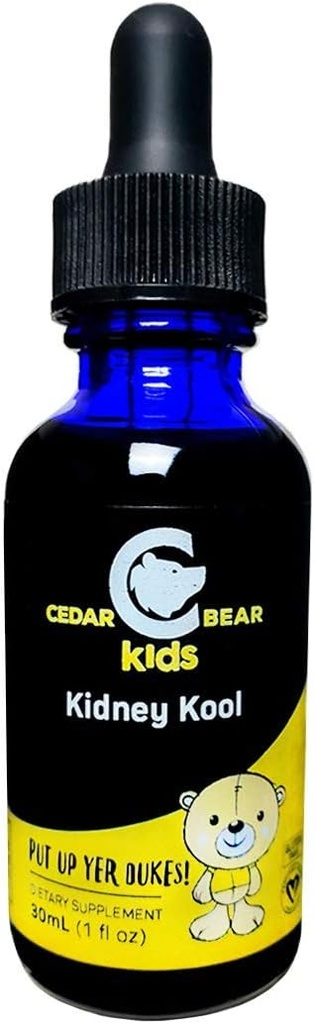 Cedar Bear Kidney Kool for Kids - Liquid Herbal Supplement That Soothes, and Supports Urinary System 1 fl oz / 30 ml