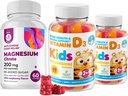 Vitamina D Gumiile pentru copii &amp; Adulţi 2000 UI şi Gumiile de magneziu - Vitamina sanatoasa D3 Suplimente 1000UI - Vegetarian Gelatină-Free Immune Support with Sugar-Free Magneziu calm Chews for Kids &Adults