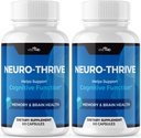VIVE MD Neuro Thrive Brain Supplement - Formula oficială - Neuro Thrive PQQ, Neuro Thrive pentru Extra Putere cu extract de Ginkgo Biloba, extract de ginseng siberian (2 ambalaj)