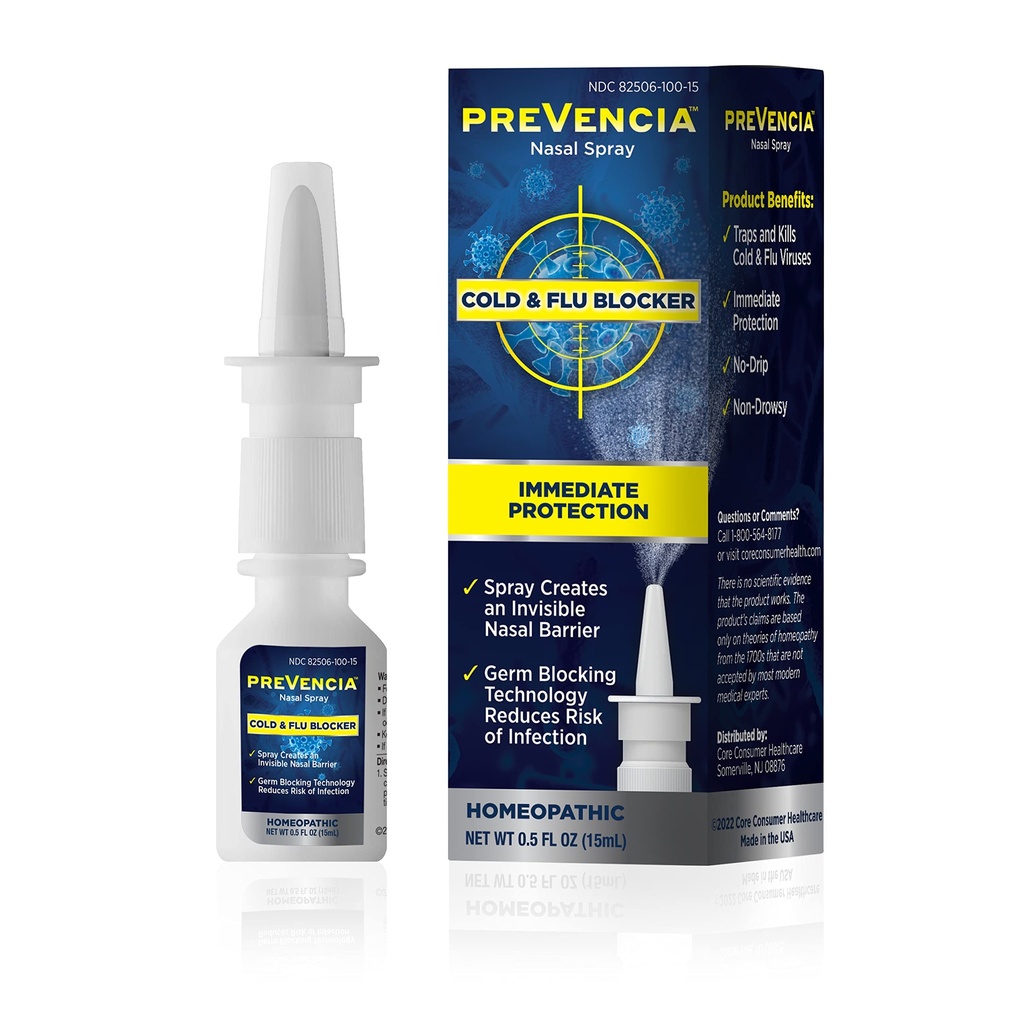 Protecţie antigripală şi antigripal Nasal Spray Homeopatic Frig şi Gripă NeDrowsy Protecţie imediată pentru Flu şi Bloc Rece, 0.5 Fl Oz (15ml)