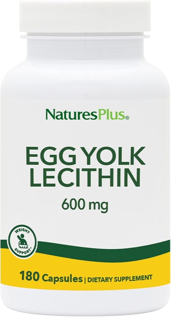 NaturasPlus Yolk Lecitina - 600 mg, 180 capsule - Soy Free, Gluten Free - 90 Serviri