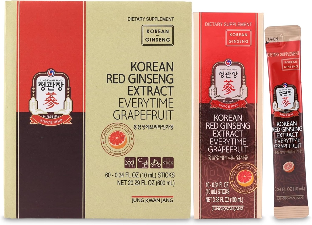 JUNG KWAN JANG Coreean Red Ginseng Extract de fiecare dată grapefruit 1000mg 