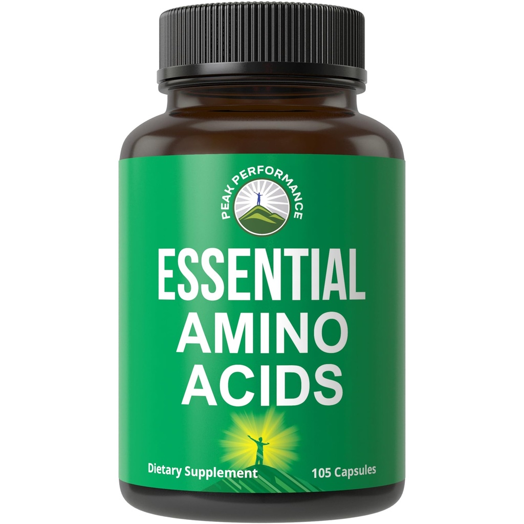 Toate 9 Suplimentul de aminoacizi esenţiali. Capsule cu 3X Mai mult Leucina pentru Recuperare musculara, crestere. Suplimentul EAA mai bun decât BCAA / acid aminos din lanţul BCAAS. Statele Unite ale Americii testat EAA pentru bărbați și femei