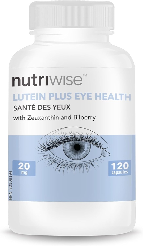 NutriWise Lutein Plus Antioxidant pentru sănătatea ochilor (Bilberry Zeaxantină Lutein)