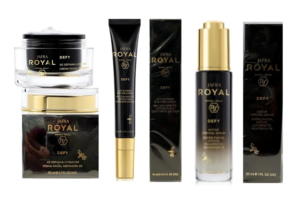 Jafra Royal Jelly Defy Trio-4D Defin Hydrator/Active Firming Ser/Eye Tratamentul