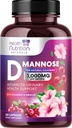 D-Mannose Supliment 1,350mg - cu cranberry, Hibiscus & Dandelion - Rapid-Acţionare, Natural Tract urinar & Bladder Suport pentru femei şi bărbaţi 