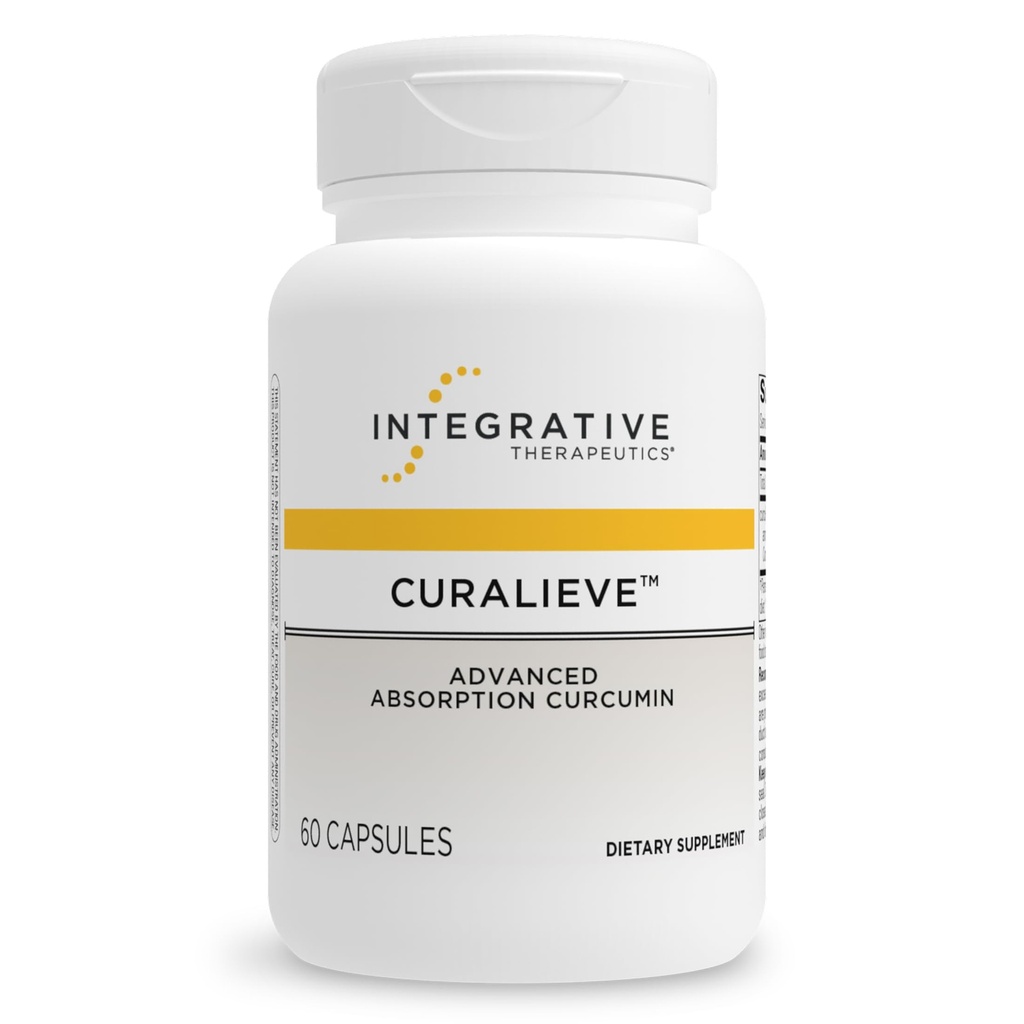 Terapice integrate Curalieve - Formula Curcumin pentru suport antioxidant* - Curcumina de înaltă absorbţie - Vegan, Gluten-Free & Dairy-Free - 60 capsule (30 Servings)