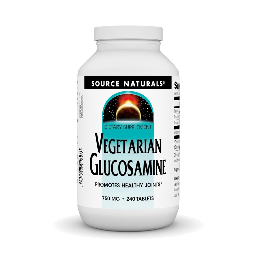 Sursa Naturals Vegetarian Glucosamine, Promovează Articulații sănătoase * 750 mg comprimat - 240 Conte
