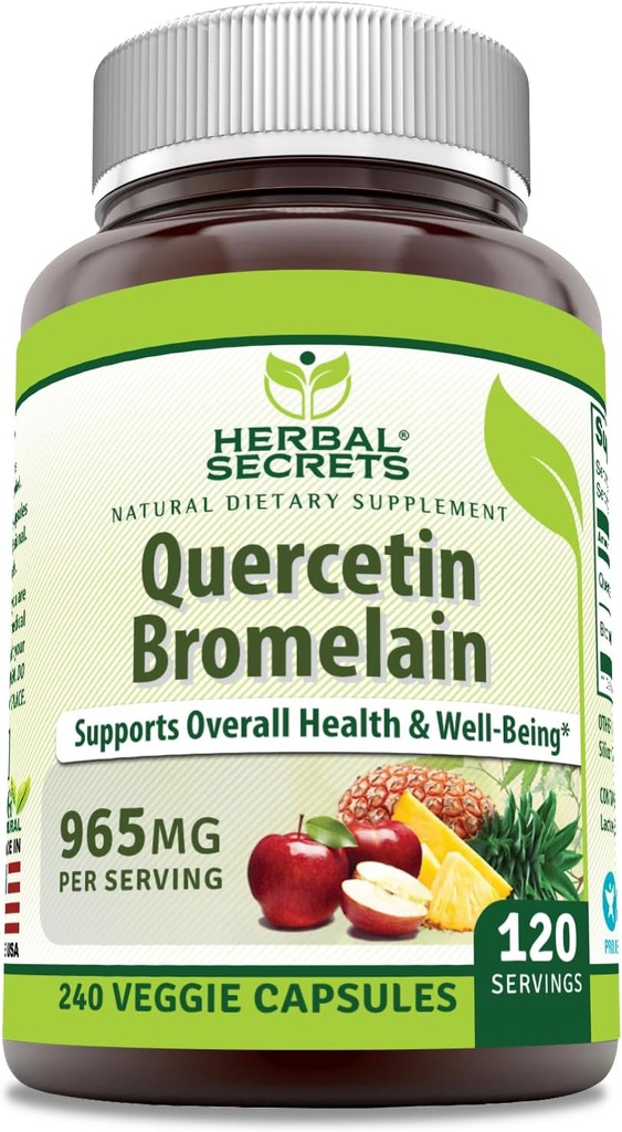 Secrete vegetale Querbetin 800mg cu Bromelain 165mg, Veggie Capsule Supliment 