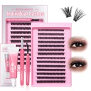 Sfecle Lash Clustere Kit de dragoste Expressing 60D 80D 9-18mm Clustere de gene Kit 280pcs Extensie individuala Lash D Curl 3D Fluffy False Genash Extensie DIY K009