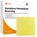 Carbou Medical Xeroform Petrolatum Dressing 2"x2, 25 Pack individual, Pad-uri de gauze non-aderente, Soft Fine Mesh Tije Patch pentru îngrijirea rănilor, Burns, Lacerații, Grafe de piele și incizii chirurgicale