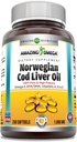 Amazing Omega Norvegian Cod Ulei de ficat de ficat 1000 Mg Softgels Supliment 