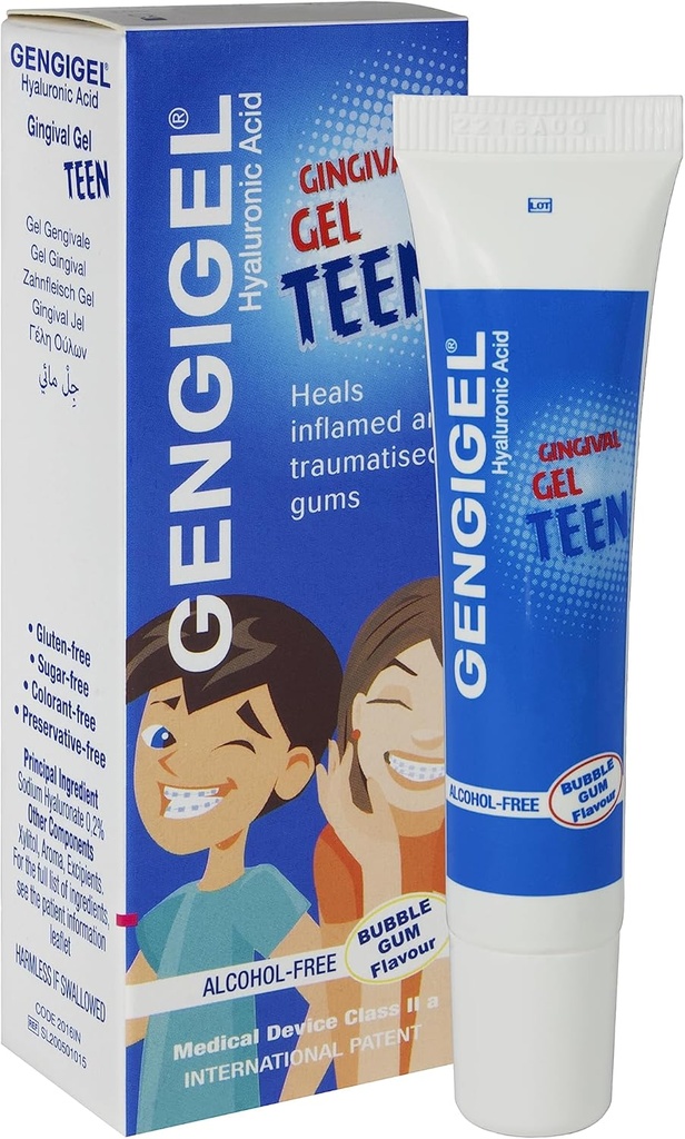 Gengigel Teen Acid hialuronic Gel oral pentru gură și gumă Discomfort (15 ml), Soothes Iritation, Promovează vindecarea naturală și protejează țesutul oral delicat, nu Paraben sau SLS, Vegan & Kosher