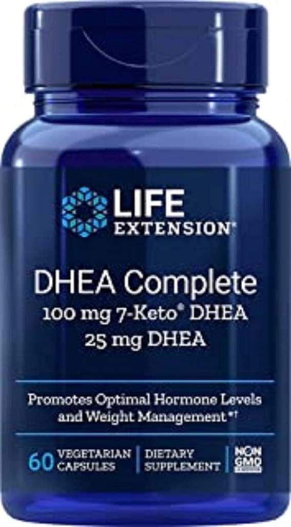 Extensie de viaţă DHEA Complet, 100 mg 7- Keto DHEA, 25 mg DHEA, 60 capsule