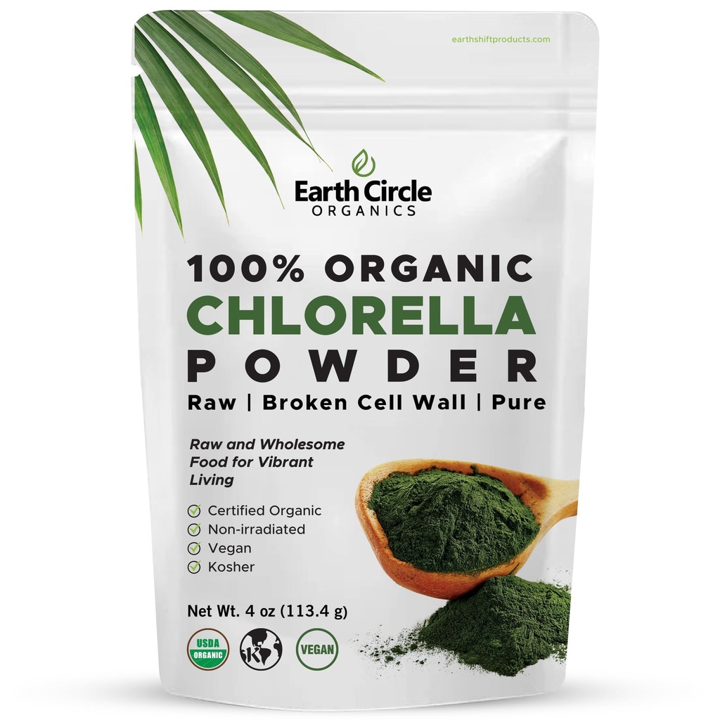 Earth Circle Organics Chlorella Organic Powder Superfood 