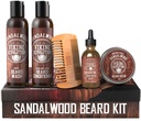 Viking Revolution Ultimate Balsam pentru bărbaţi Barbă - Somens, Soothes and Soothes Beard Itch- Contine spalat, condiţionat, ulei, Balm şi Comb-Scent de lemn de santal