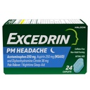 Excedrină PM pentru Relief de cefalee, Acetaminofen 250mg, Aspirină 250mg, Difenhidramină Citrat 38mg, Durere Reliever, Somn-Aid pe timp de noapte, 24 Conte