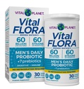 Planeta Vital - Probiotice Vitale Flora pentru barbati, 60 Miliarde CFU, 60 Tulpini Diverse, 7 Prebiotice Organice, Mens Perioada de valabilitate zilnica Probiotic stabil pentru suport imunitar, gaz Relief, Digestive Health 30 Capsule