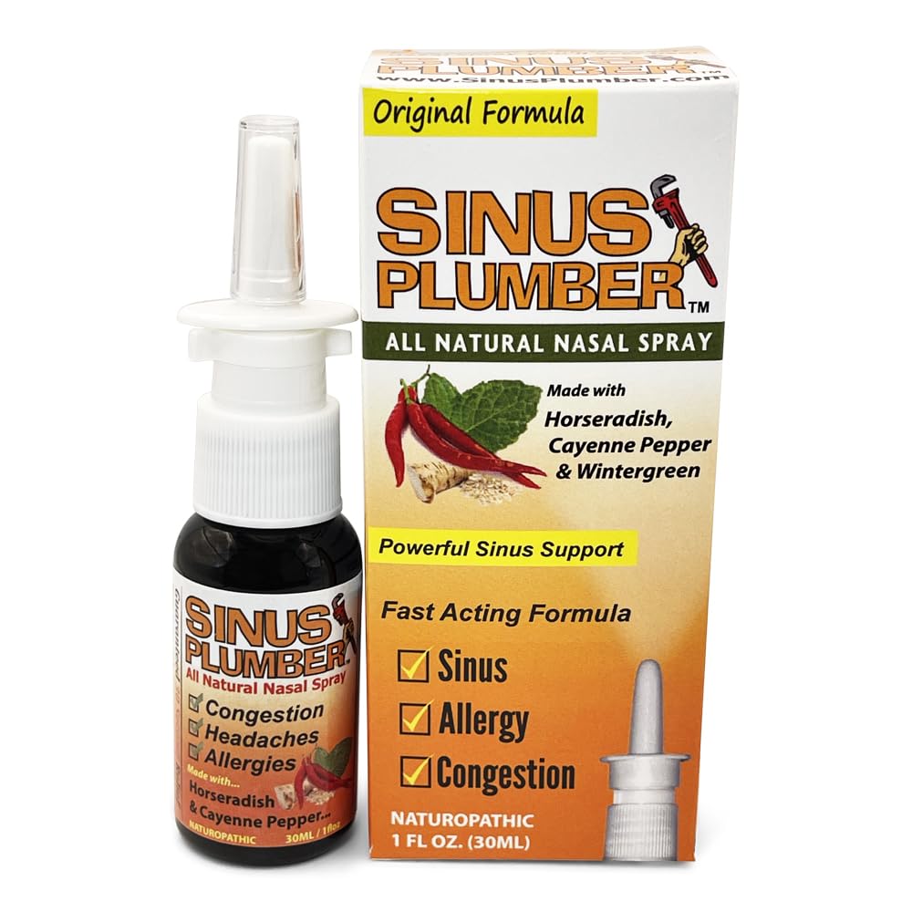 Spray nazal cu piper sinusal, alergie și ajutor sinusal, congestie, dureri de cap, 1 fl oz