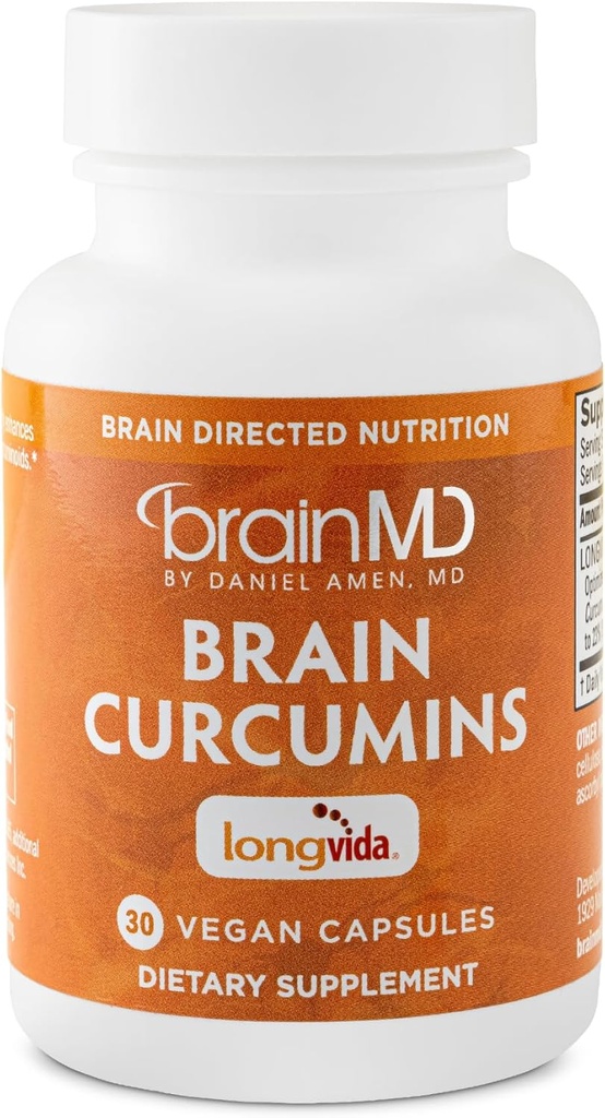 Brain Curcumins Brain Brain - 30 capsule Vegan - cu Longvida Curcumin - Gluten Free - 30 Servings