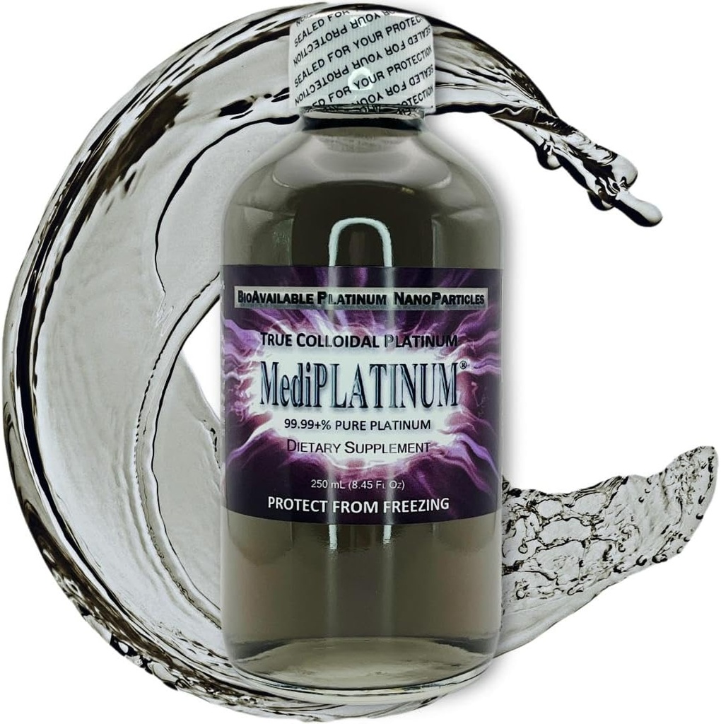 MediPLATINUM Gut Booster True Cocaidal Platinum PtNP Supliment nutritional - 250 ml (8,45 Fl Oz) in Sticla Clear Glass