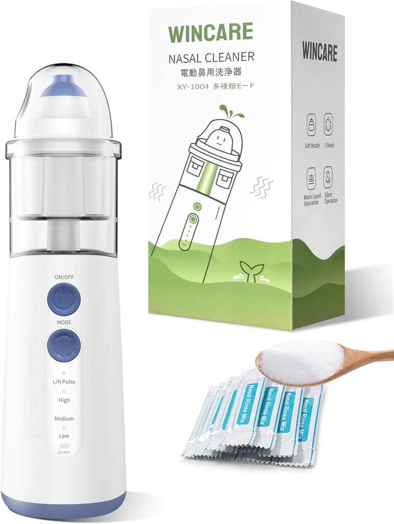 Îngrijire nazală pentru curăţarea nasului sinusal, Sinus Clătire Kit cu 10 pachete de sare, Sistem portabil de irigare nazală pentru copii şi adulţi, Putere Sinus Cleaner Alternative la Neti Pot(Blue