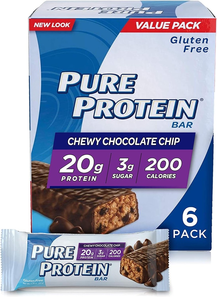 Doar proteine ® Chewy Ciocolata Chip, 50 grame, 6 conta Multipack