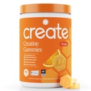 Create Creatine Monohidrat Gummies for Men & Women, Boost Focus, Putere, and Endurance, Anti-Melting Formula, Vegan, Gluten-Free, Non-GMO, 1.5g of Creatin per Gummy (Orange, 90 ct)