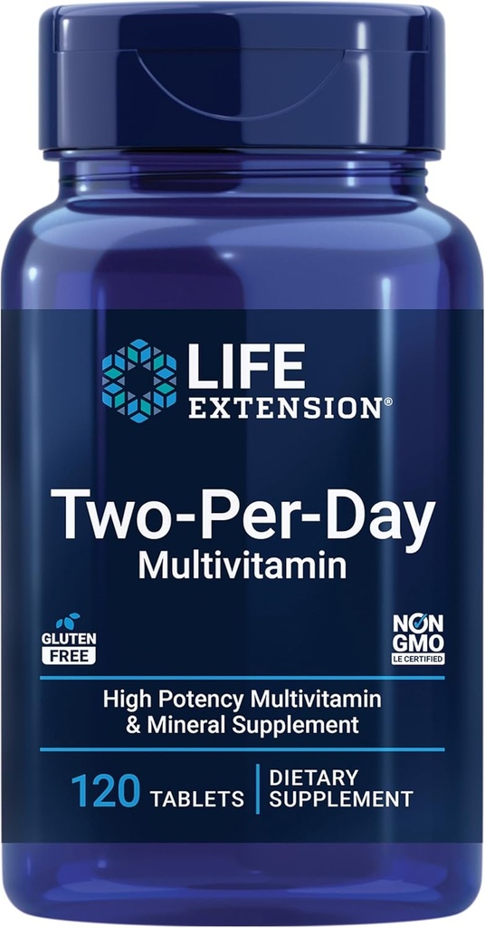 Life Extensie Super Bio-Curcumina şi două pe zi 120 comprimat Multivitamine Bundle - 60 Capsule vegetariene
