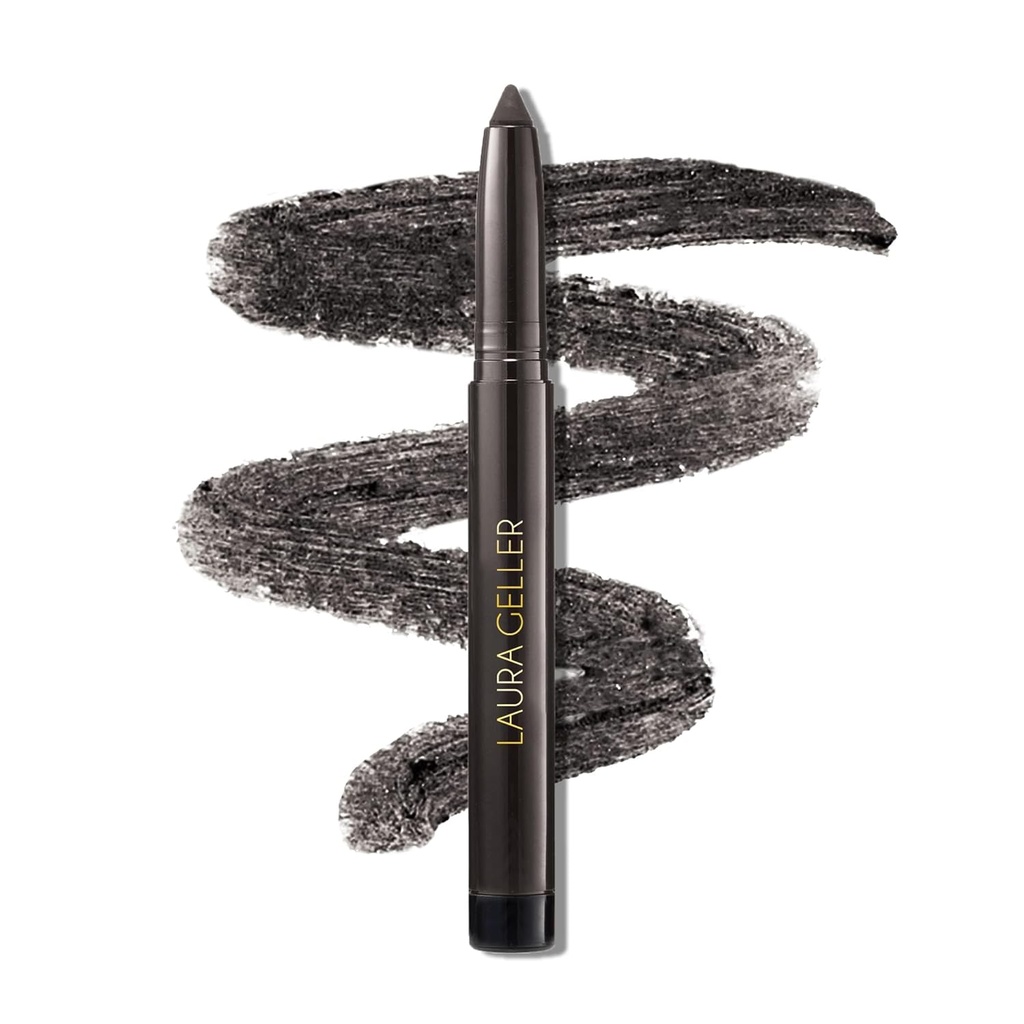 LAURA GELLER NEW YORK Kajal Longwear Kohl Eyeliner Pencil - Deep Charcoal Kohl - Cafeina si vitamina E - Liner neted & Blendable - Sharpener