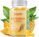 Nattokinaza Gummies 12.000 FU, Serapeptase Gummies 360000 SPU Enzyme Supliment cu Bromelain Papain & Inulin pentru Circulatorii, Gut, Digestion Support, Vegan, Non OMG, 60 Counts