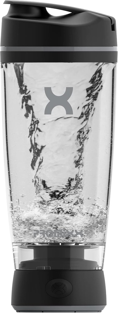 Promixx Original Shaker Bottle - Baterie alimentată pentru Shakes Proteine netede - BPA gratuit, 20oz Cupa (Negru)