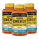 MASON NATURAL Super Energy, Made with Guarana, Panax Ginseng & Kola Nut for Optimal Performance & Energy, 90 Day Supply, 60 Tablets (Pachet de 3)