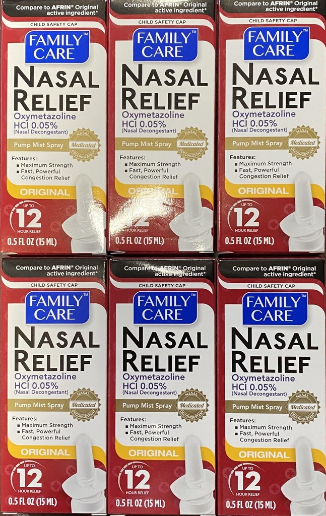 Spray de protecţie nazală asigurat, pompa de 12 ore Mist Oxymetazolină HCL, 0,5 fl. Oz (6 ambalaj)