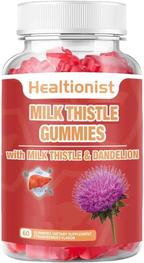 Gume de muls pentru ficat Curățare, Detox & Reparare Grăsuță de ficat Formula Gumies, Milk Thistle Extract 