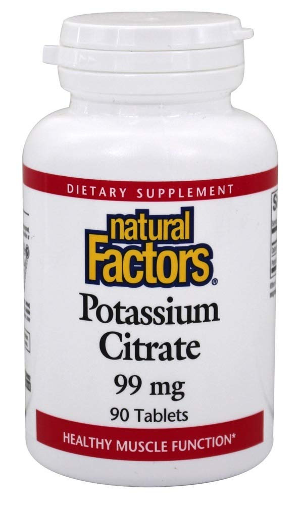Factori naturali - Citrat de potasiu 99mg, Suporturi musculare sănătoase, nervi și inimă, 90 comprimate