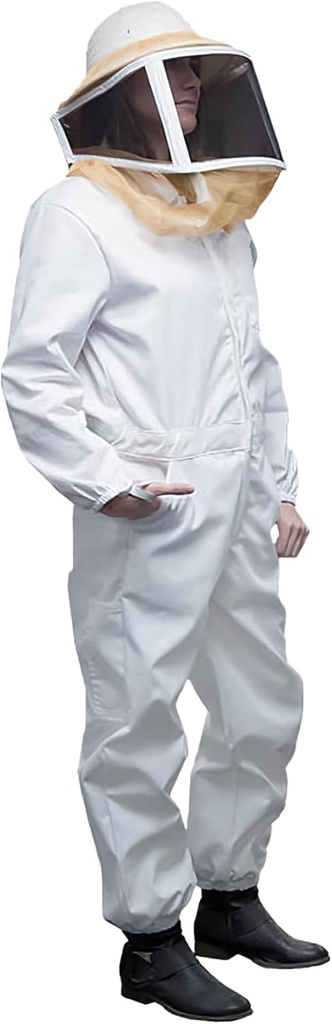 Man Lake Deluxe Bee Suit, Apicultură Gear cu Zippered Square Veil, Durabil 50/50 Bumbac/Polyester Blend, Costum de protecție albine, Costum profesional de apicultură pentru adulți, Mari