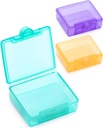 Sukuos Small Pill Box 3 buc, Cute Travel Pill Case Daily Pill Organizator Portabil pentru pungi de buzunar pentru suplimente de ulei de pește vitamine, ușor de curățat