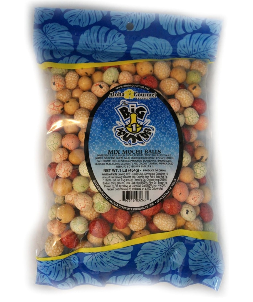 Aloha Gourmet Big Pounder of Mix Mochi Balls 1 lira sac Jumbo