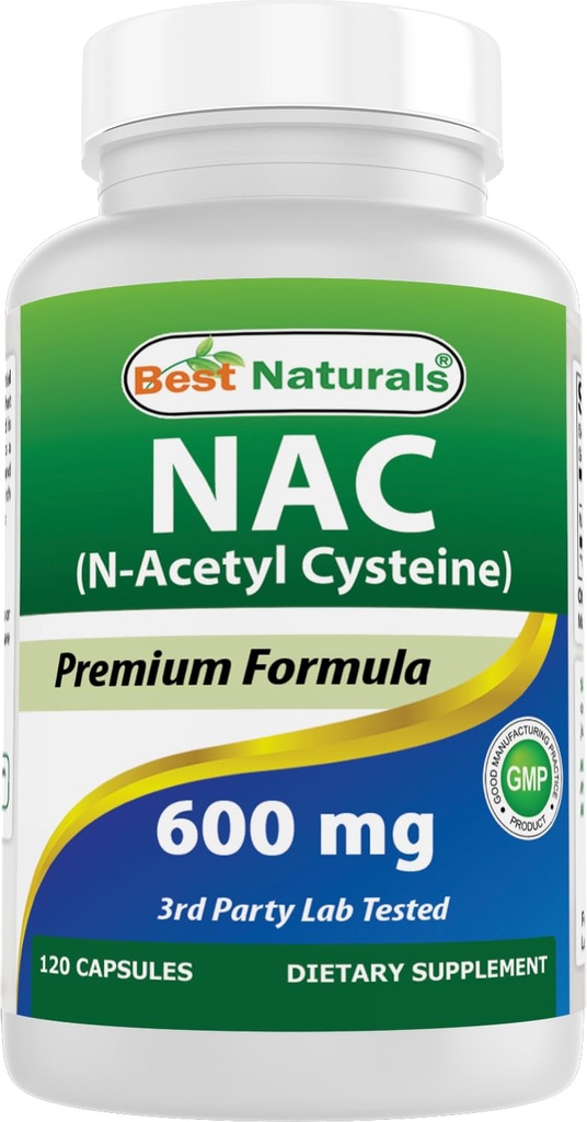 Cele mai bune Naturale NAC - N Acetil Cysteine 600 mg 120 capsule - n Acetil cisteină - antioxidant puternic