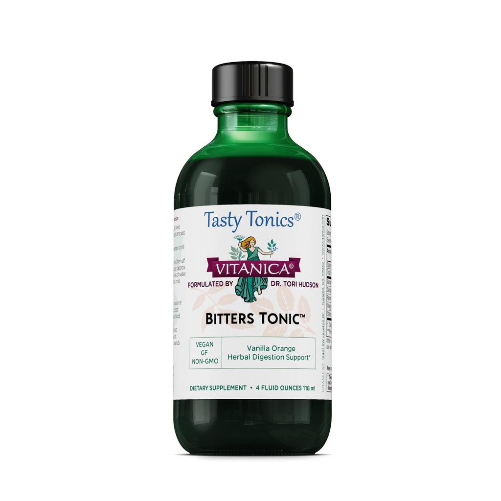 Vitanica Bitters Tonic, Lichid Digestion Supliment, Digestion Support, Alcool gratuit, Vanilla Orange, Vegan, 4 Ounce (Bitters Tonic)