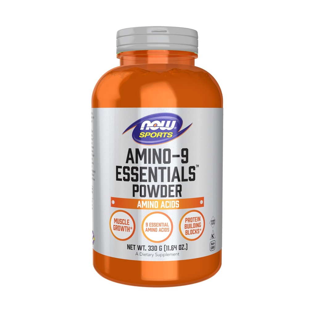 Now Sports Nutrition, Amino-9 EssentialsTM Powder, Enhanced Protein Sinteza, Amino Acids, 330-Grams