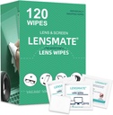 Lensmat 120 Lens Şerveţele pentru ochelari de vedere, Şerveţele de sticlă înfăşurate anterior şi individual, Şerveţele de curăţare pentru ochelari de soare, ochelari de soare, ochelari de soare şi lentile de cameră