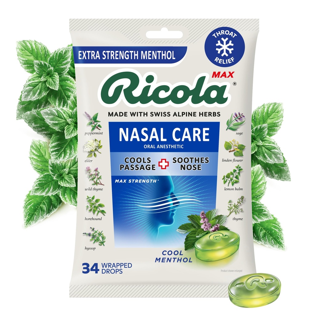 Ricola Max Cool Mentol Nasal Ingrijire sac mare 