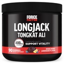 Force Factor Longjack Tongkat Ali Gummies, Tongkat Ali pentru bărbați pentru a sprijini vitalitatea masculină și unitate, 400mg Tongkat Ali cu BioPerine, mixt Berry Lemonade, 90 Gummies