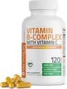 Complexul de vitamine Bronson B cu vitamina C - Sănătate imună, Suport energetic şi suport al sistemului nervos - Capsule non-GMO, 120 Vegetarie